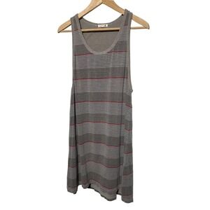 Sundry Gray Red Blue Striped Tank  Mini Dress Women's Size 2 Made in USA